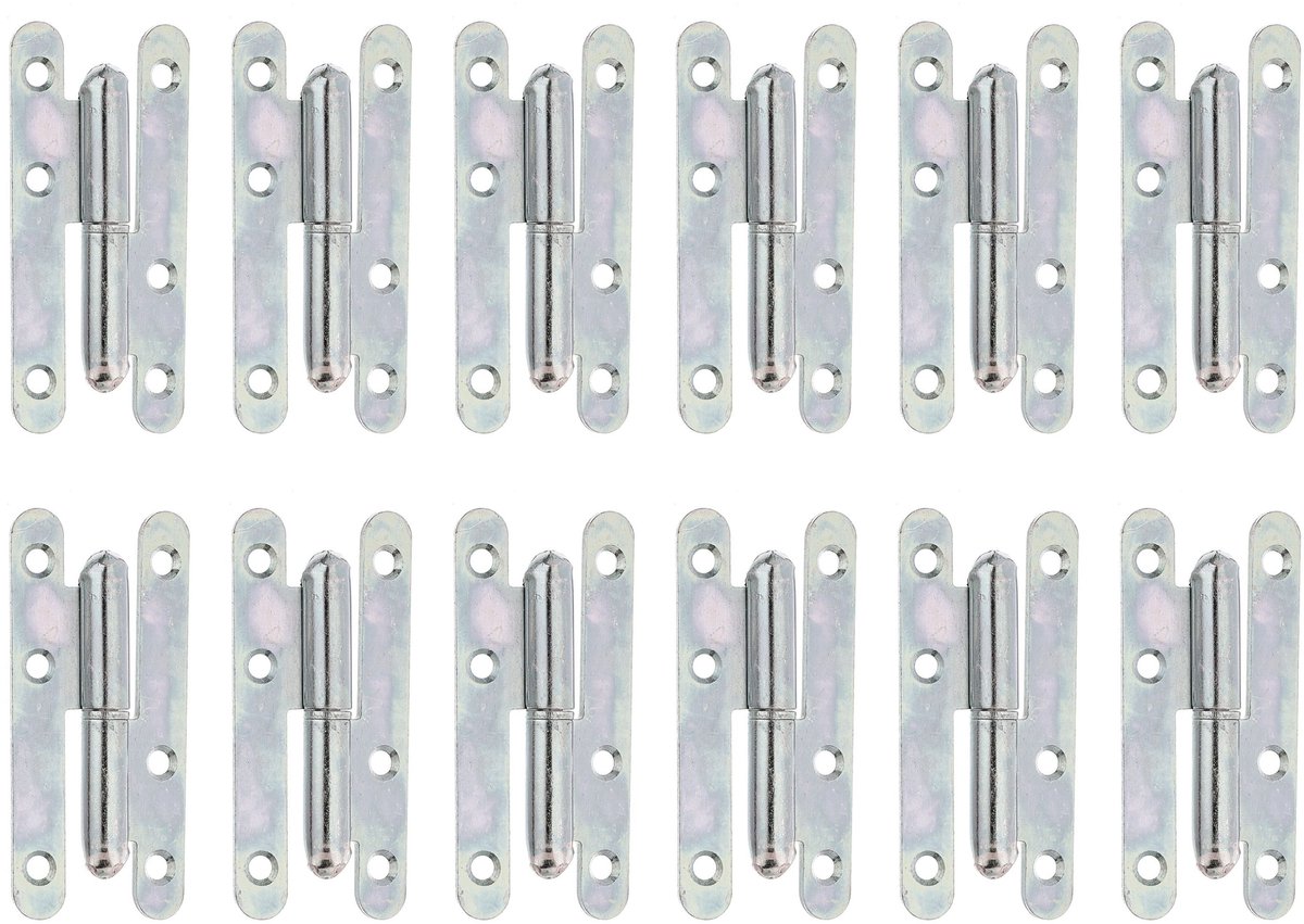 Alberts 865399 uithangbaar scharnier, type Parijs | links of rechts | elektrolytisch blau verzinkt | 95 x 45 mm | Set van 12
