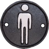 Signe de toilette pour hommes | Ø 8 cm   | Marron | Le fer | Clayre & Eef | 6Y1980