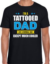 Tattooed dad like normal except cooler cadeau t-shirt zwart - heren - hobby / vaderdag / cadeau shirts M