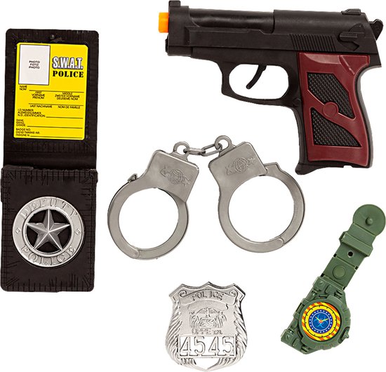 FUNIDELIA Politie Accessoirepakket voor mannen - Zwart