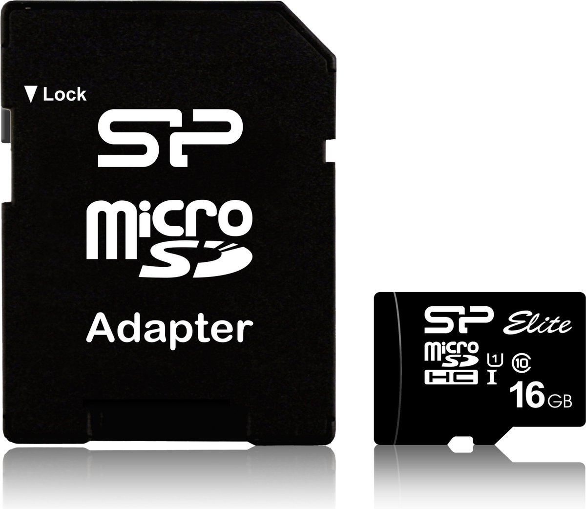 Silicon Power 16GB Elite MicroSDHC Class10 UHS-1 tot 85Mb/s incl. SD-adapter Zwart