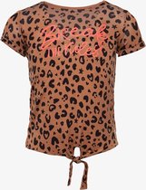 TwoDay meisjes T-shirt met luipaardprint - Bruin - Maat 98/104