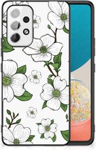 Smartphone Hoesje Geschikt voor Samsung Galaxy A53 Trendy Telefoonhoesjes met Zwarte rand Dogwood Flowers