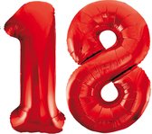 Rode cijfer ballonnen 18.