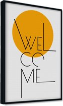 Akoestische panelen - Geluidsisolatie - Akoestische wandpanelen - Akoestisch schilderij AcousticPro® - paneel met 'Welcome home' - Design 114 - Basic - 100x70 - zwart- Wanddecorati
