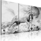 Schilderij - A unicorn on the edge of the world.