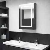 vidaXL Badkamerkast met spiegel en LED 50x13x70 cm glanzend grijs