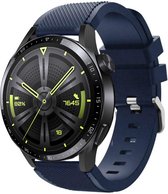 Siliconen Smartwatch bandje - Geschikt voor  Huawei Watch GT 3 46mm siliconen bandje - donkerblauw - Blauw - Strap-it Horlogeband / Polsband / Armband