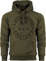 Fox Hoodie Amsterdam Bike Town - Army Legergroen - Embossed - maat S