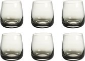 Set van 6 glazen NURIA - Rookgrijs - H. 9,7 cm - 36 cl