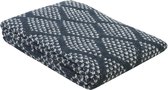 OZAIA Plaid OYACE - acryl en wol - 130 x 170 cm - ivoor en blauw L 170 cm x H 1 cm x D 130 cm