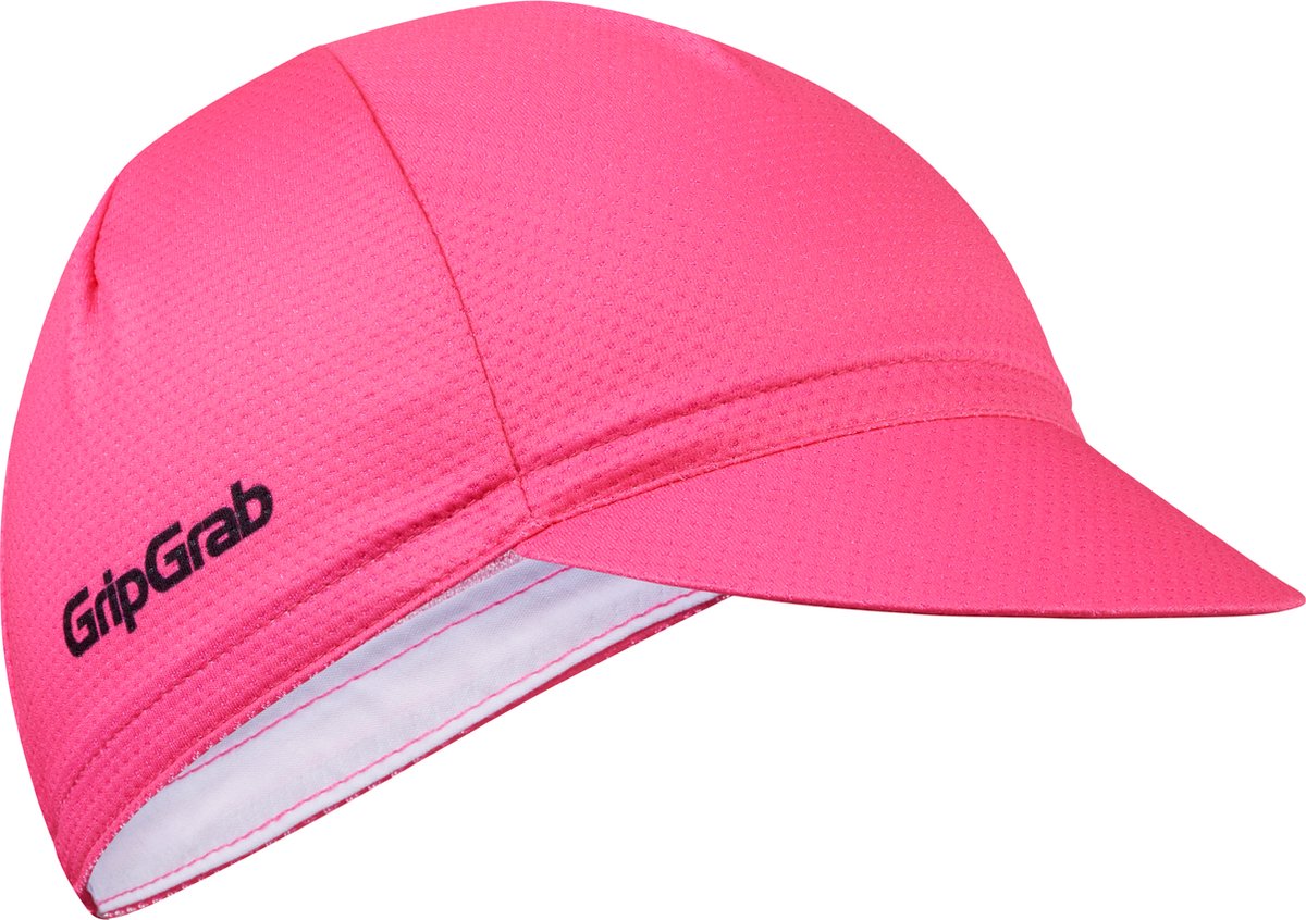 GripGrab - Lightweight Zomer Fietspet Mesh Cycling Cap Retro Fietsmuts UV-Bescherming Helmmuts - Roze Hi-Vis - Unisex - Maat M/L (57-63 cm)