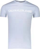 Calvin Klein T-shirt Blauw Aansluitend - Maat XS - Heren - Lente/Zomer Collectie - Katoen