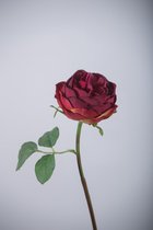 Kunstbloem - Roos - topkwaliteit decoratie - 2 stuks - zijden bloem - Rood - 46 cm hoog