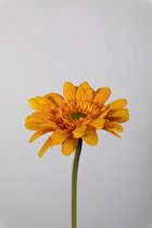 Kunstbloem - Gerbera - topkwaliteit decoratie - 2 stuks - zijden bloem - Geel - 55 cm hoog