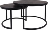 MaximaVida ronde salontafel set Chicago XL zwart 75 cm - pinewood fineer