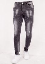 Grijze Slim Fit Jeans met Scheuren Heren - SLM-40 - Grijs