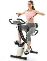 YJZQ X Bike Ultrastille opvouwbare hometrainer - Magnetische rechtopstaande fiets met hartslag-LCD-monitor - hometrainer voor cardiotraining indoor fietsen met trainingscomputer en