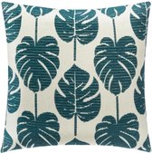 Chenille Leaf Kussenhoes - 40 x 40 cm - Groen