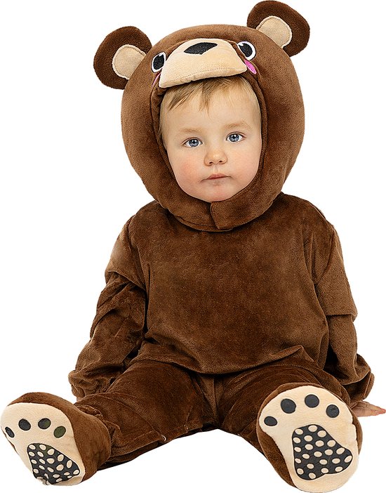 FUNIDELIA Grizzly beer kostuum voor baby - Maat: 69 - 80 cm - Bruin