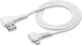 Cellularline - Usb kabel, Apple lightning connector hoek 1,2m, wit