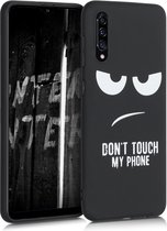 kwmobile telefoonhoesje compatibel met Samsung Galaxy A30s - Hoesje voor smartphone in wit / zwart - Backcover van TPU - Don't Touch My Phone design