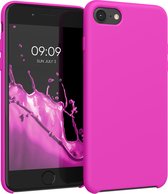 kwmobile telefoonhoesje voor Apple iPhone SE (2022) / SE (2020) / 8 / 7 - Hoesje met siliconen coating - Smartphone case in magenta