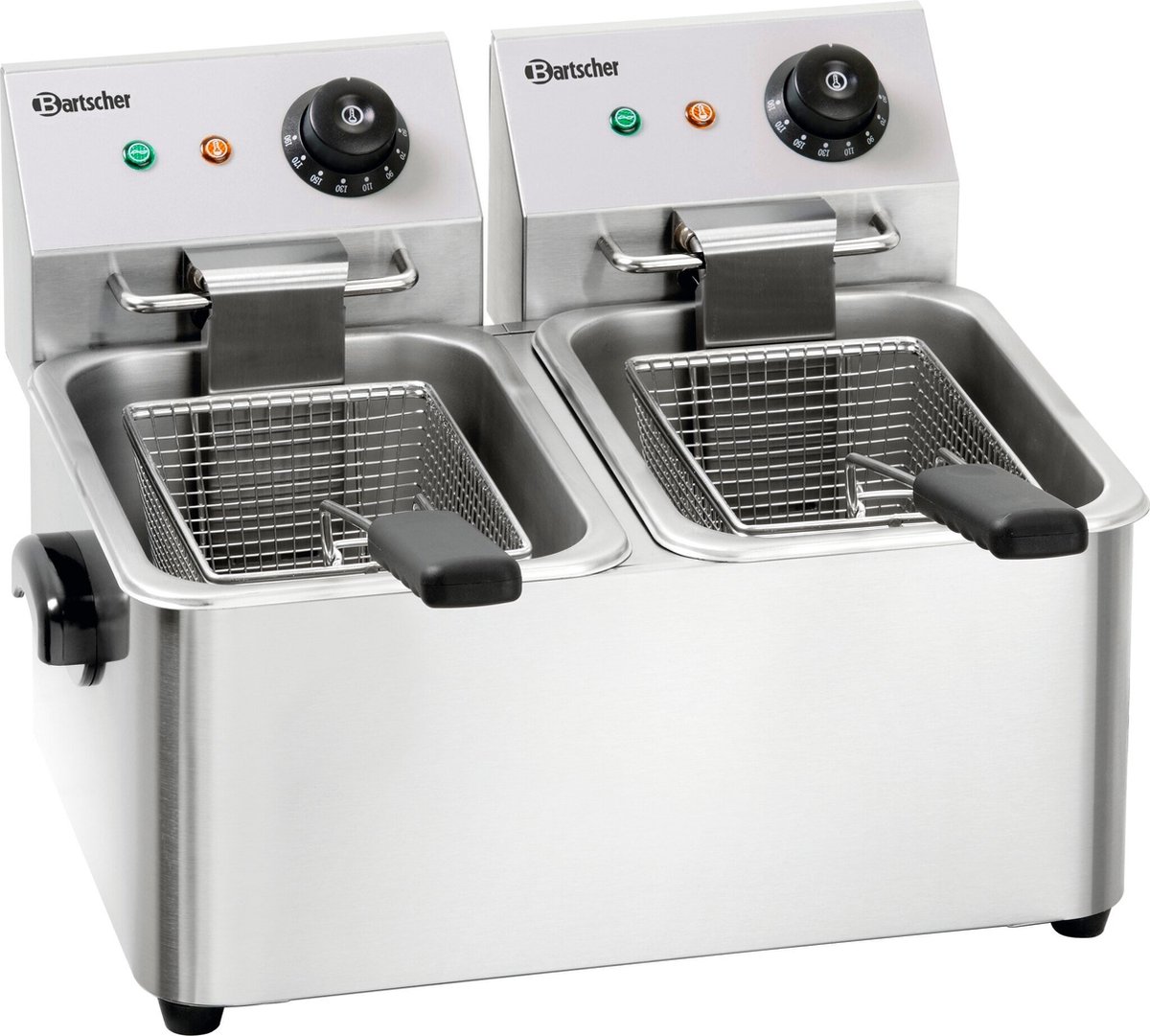 Bartscher Dubbel Losstaand Frituurpan 8 Liter | 43.5(b) x 40(d) x 31.5(h) cm