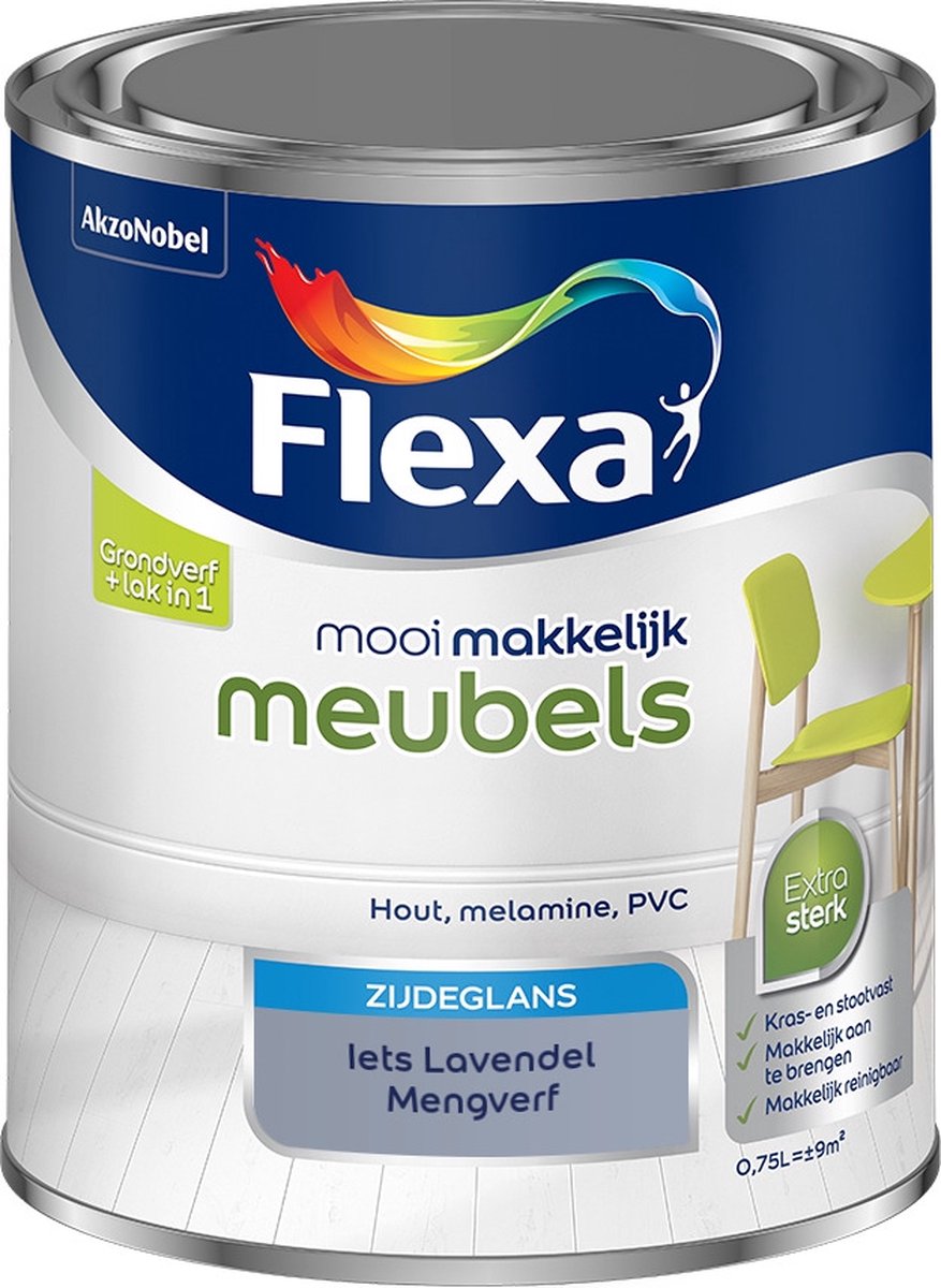 Flexa Mooi Makkelijk Verf - Meubels - Mengkleur - Iets Lavendel - 750 ml