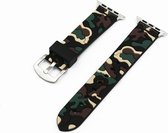 Camouflage bandje voor de Geschikt voor Apple Watch 42mm - 44mm Zwart - Beige