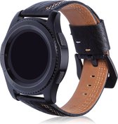 Leren bandje Samsung Gear S3 zwart kleurige sluiting Zwart