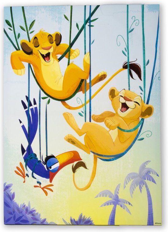 Disney De Leeuwenkoning | Simba & Nala - Canvas - 70x50 cm - Disney