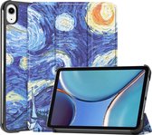 Apple iPad Mini 6 8.3 (2021) Hoes - Mobigear - Tri-Fold Serie - Kunstlederen Bookcase - The Starry Night - Hoes Geschikt Voor Apple iPad Mini 6 8.3 (2021)