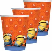 24x Minions bekertjes oranje karton - 266 ml - Kinderfeest - Themafeestje - Papieren bekers