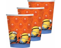 Minions bekertjes - 24x - karton - 266 ml - Kinderfeest - Themafeestje - Papieren bekers - thema feest - kinderfeestje