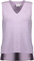 Vila Trui Viril Knit Rib V-neck S/l Vest - Fav 14069554 Pastel Lilac Dames Maat - M