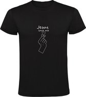 Jesus Love Me | Heren T-shirt | Zwart | Jezus houdt van mij | Messias | Christen | Christendom | Evangelie | Nieuwe Testament | God