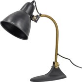 Metalen bureaulamp zwart - KY Decorations - tafellamp - zwart emaille - goud metaal