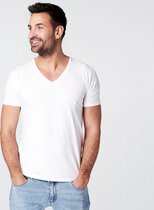 SKOT Fashion T-shirt heren regular V-neck White 2-pack - Wit - Maat M