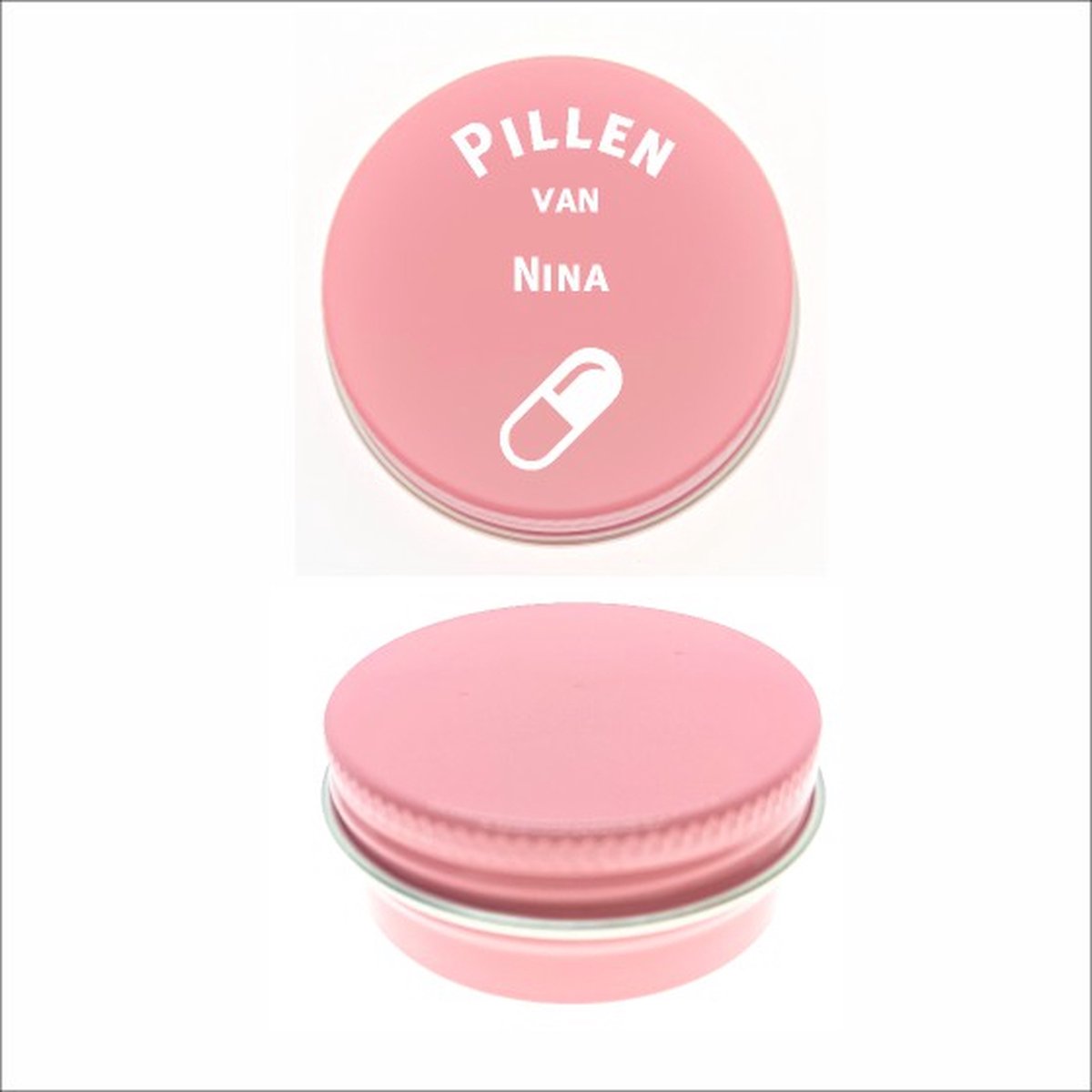 Pillen Blikje Met Naam Gravering - Nina