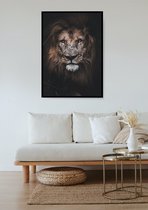 Poster Schilderij Dark Lion #1 - 120x180cm - Dibond | Aluminium | Kunst | HYPED.®  - 120x180cm - Premium Museumkwaliteit - Uit Eigen Studio HYPED.®