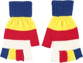 Vingerloze handschoenen | Handschoenen carnaval | handschoenen carnaval kobalt blauw/geel/rood/wit | one size | Vingerloze handschoenen dames | Vingerloze handschoenen heren | fing