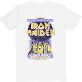 Iron Maiden Heren Tshirt -M- Powerslave Japan Flyer Wit