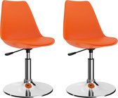 Decoways - Eetkamerstoelen draaibaar 2 stuks kunstleer oranje