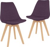 Decoways - Eetkamerstoelen 2 st stof paars