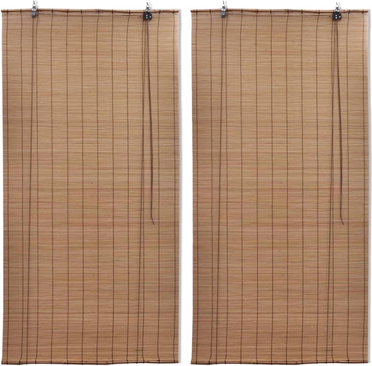 Decoways - Rolgordijnen 2 stuks 80x160 cm bamboe bruin