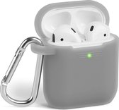 2 Stuks - Siliconen Case AirPods 1 en 2 Grijs
