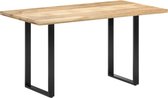 Decoways - Eettafel 140x70x76 cm massief mangohout