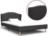 Decoways - Bedframe stof donkergrijs 90x200 cm