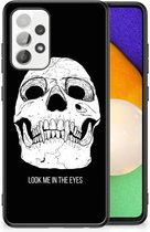 Telefoonhoesje Geschikt voor Samsung Galaxy A52 | A52s (5G/4G) Silicone Case met Zwarte rand Skull Eyes